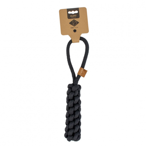 Dog Toy KURT XS black 22cm/rope 10mm 